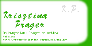 krisztina prager business card